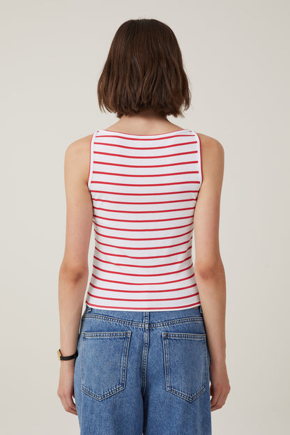 Staple Rib Boat Neck Tank