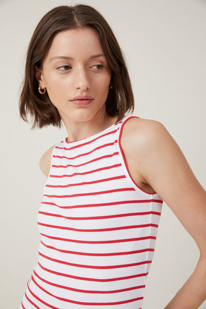 Staple Rib Boat Neck Tank
