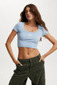 Scooped Crop Rib Tee