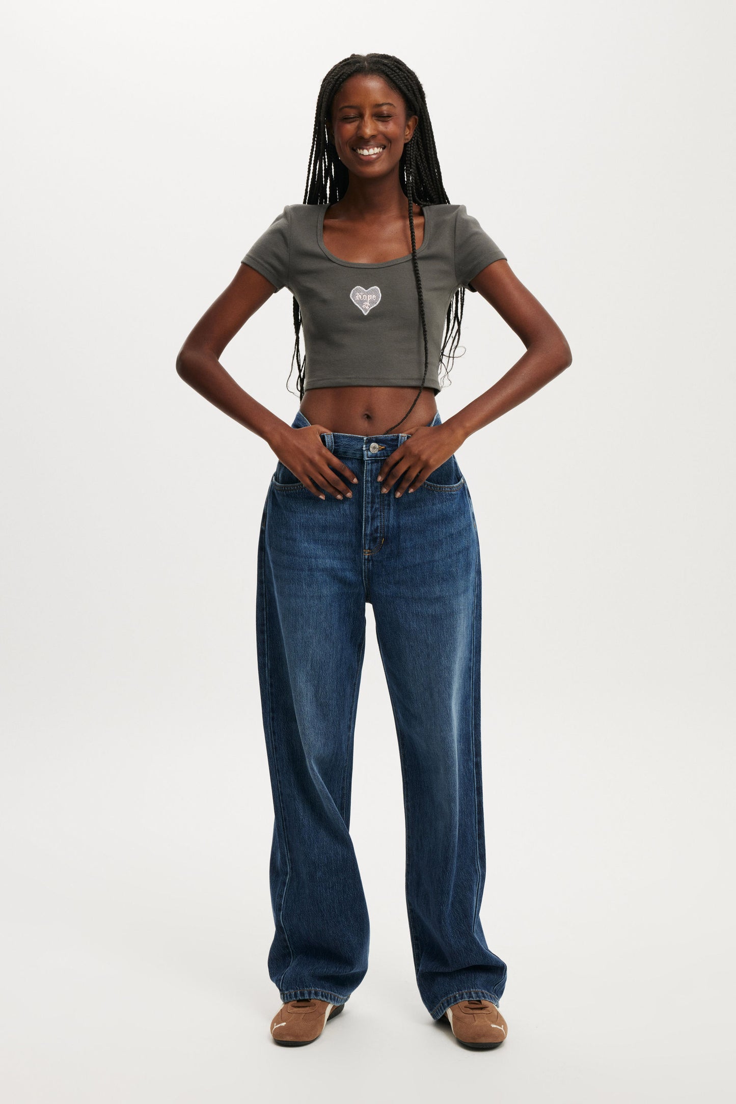 Scooped Crop Rib Tee