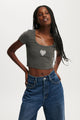 Scooped Crop Rib Tee