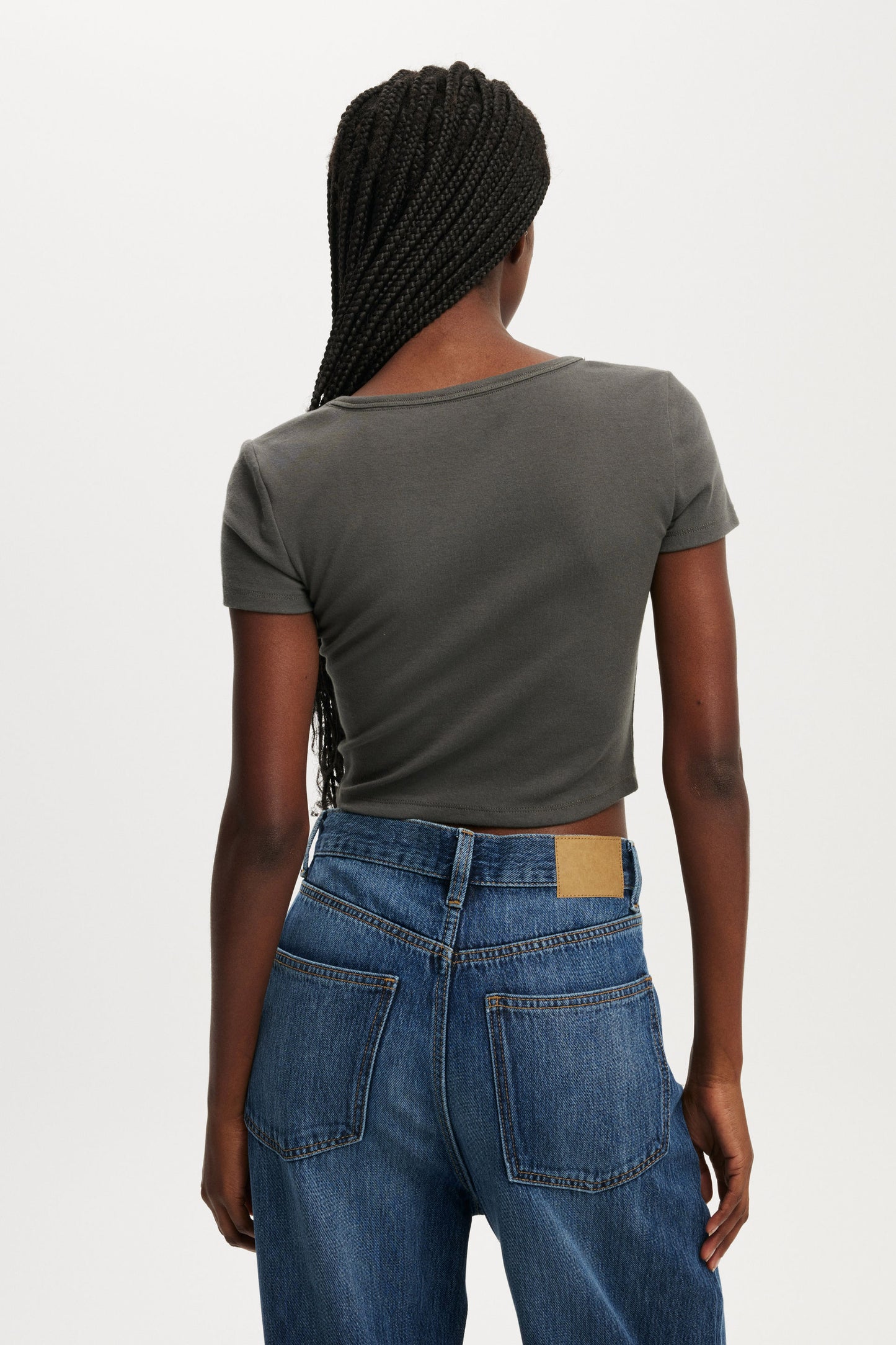 Scooped Crop Rib Tee