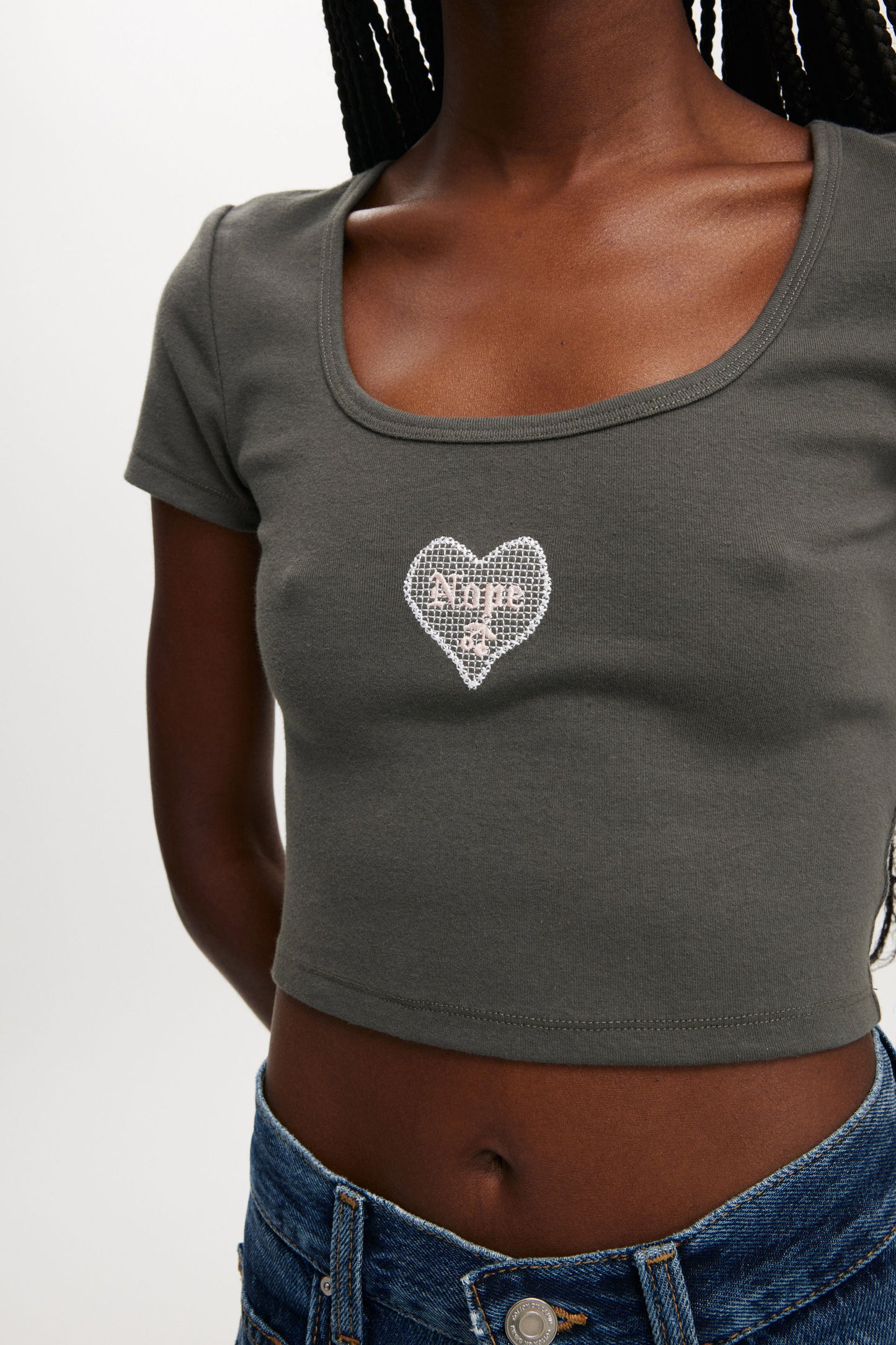Scooped Crop Rib Tee