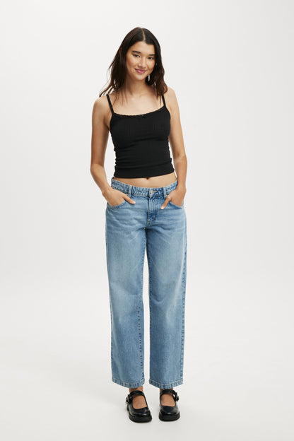 Sasha Pointelle Lace Trim Cami