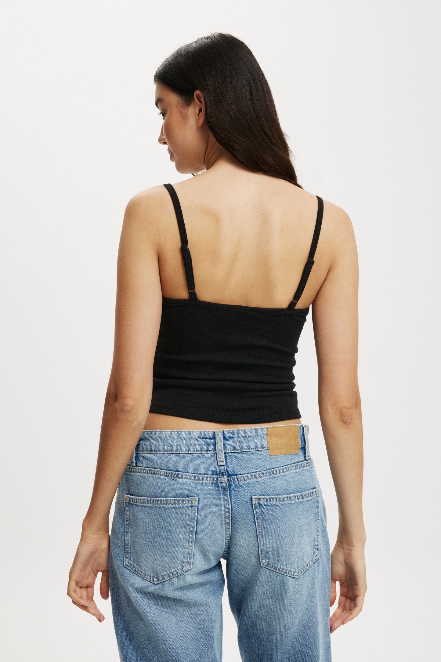 Sasha Pointelle Lace Trim Cami