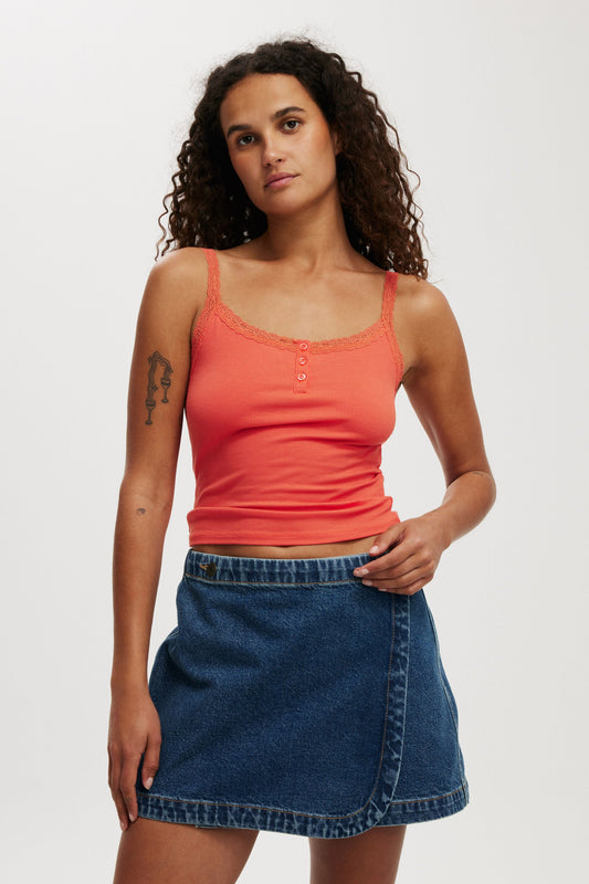 Wrapped Denim Mini Skirt