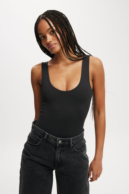 Cleo Scoop Neck Low Back Bodysuit