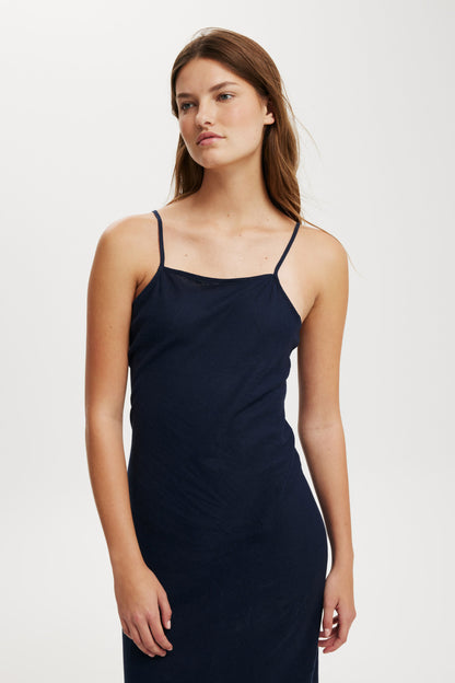 Haven Straight Neck Midi Dress