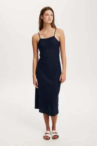 Haven Straight Neck Midi Dress