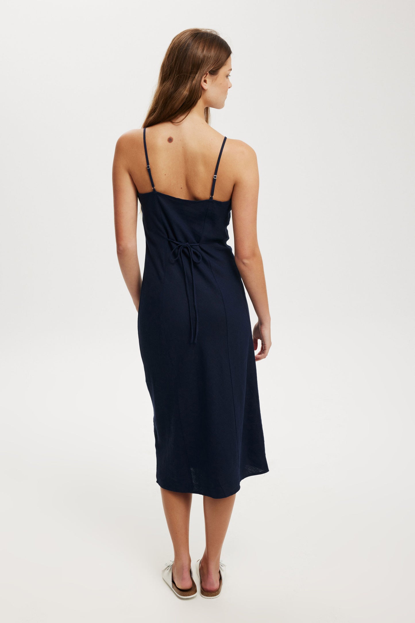 Haven Straight Neck Midi Dress