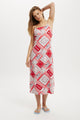 Haven Straight Neck Midi Dress
