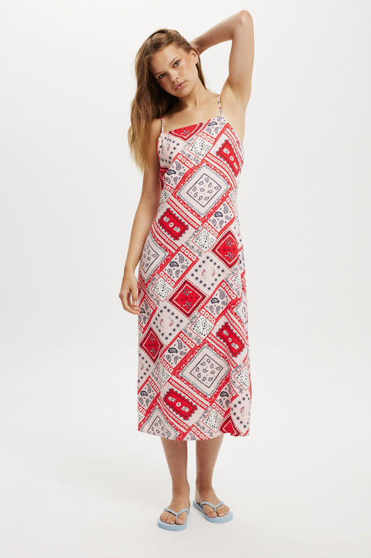 Haven Straight Neck Midi Dress