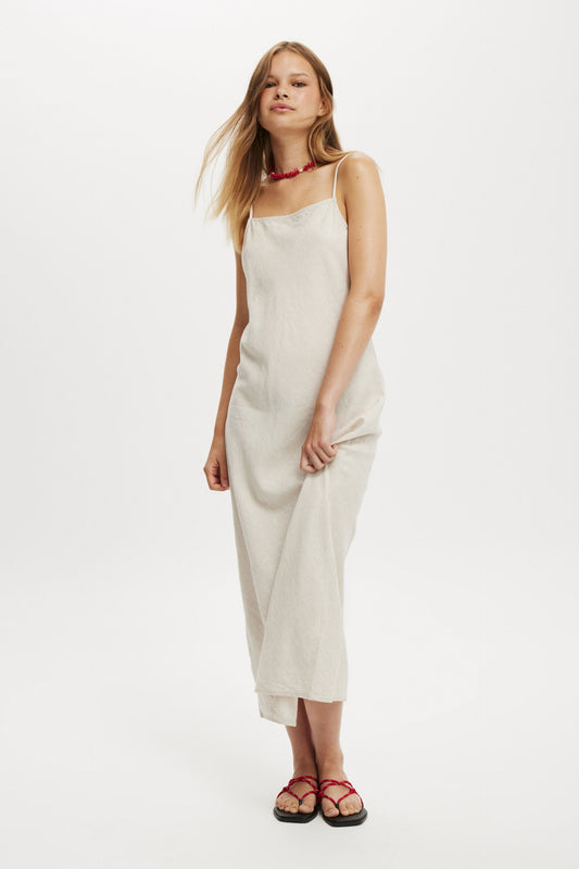 Haven Straight Neck Midi Dress