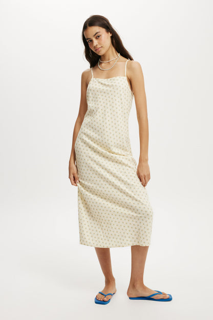 Haven Straight Neck Midi Dress