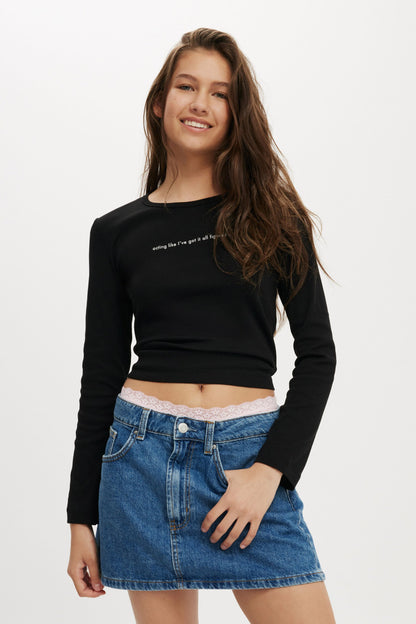 Rib Longsleeve Graphic Tee