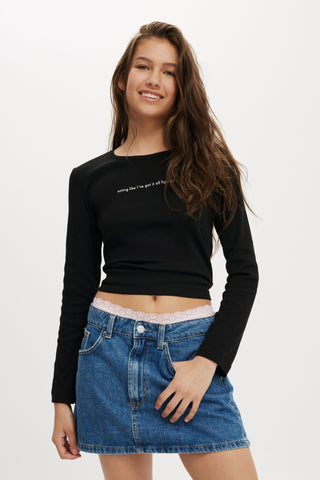 Rib Longsleeve Graphic Tee