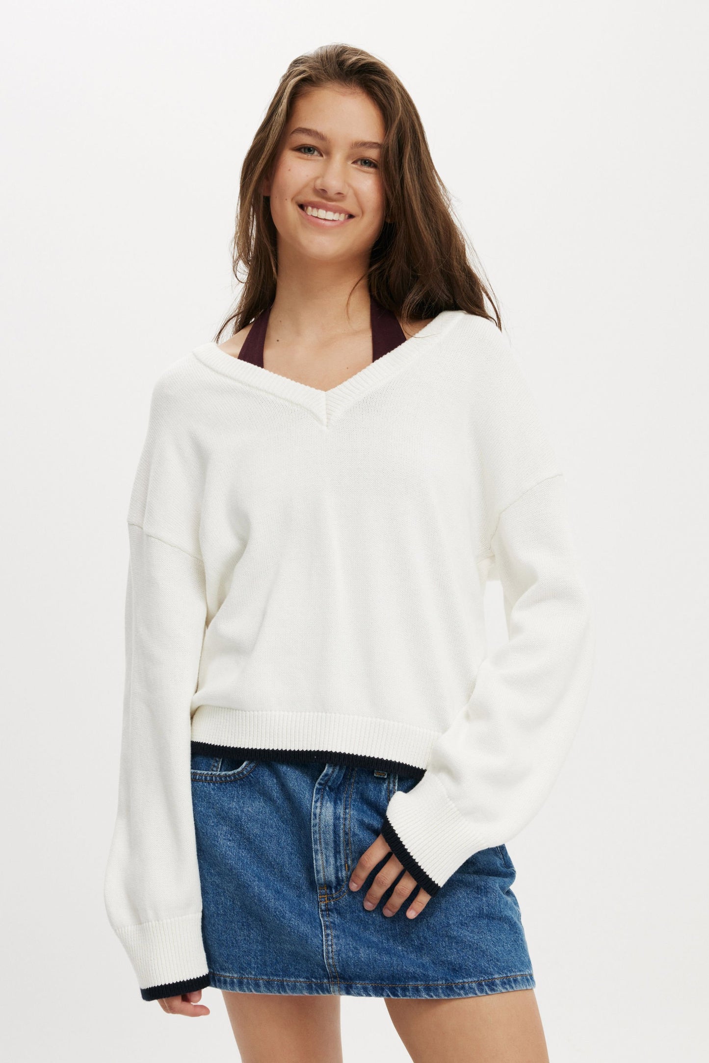 Preppy V Neck Sweater