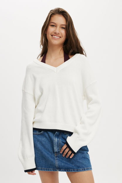 Preppy V Neck Sweater