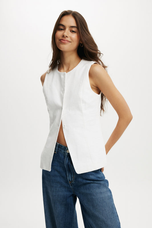 Sienna Linen Cotton Vest