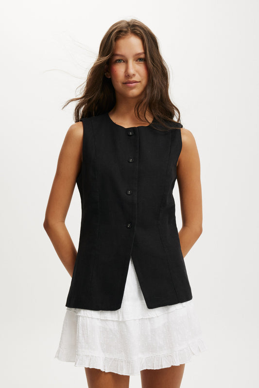 Sienna Linen Cotton Vest