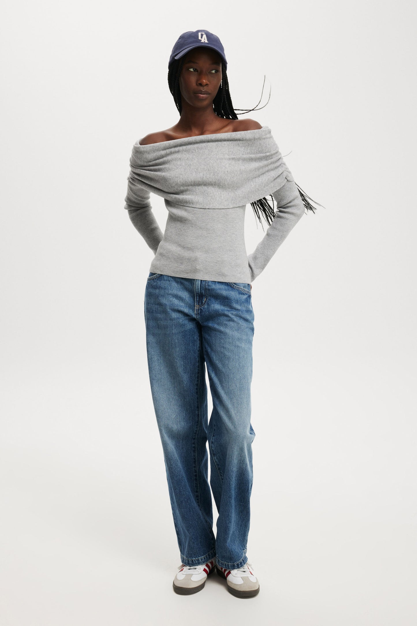 Everfine Rib Ruched Off Shoulder