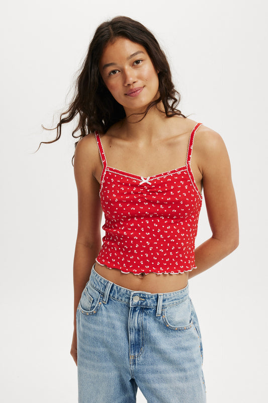 Scarlet Pointelle Cami