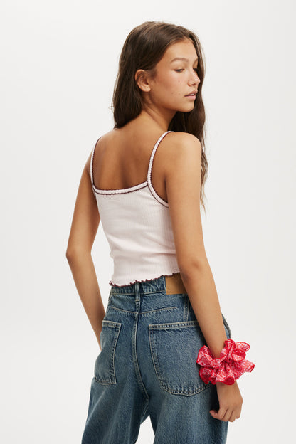Scarlet Pointelle Cami