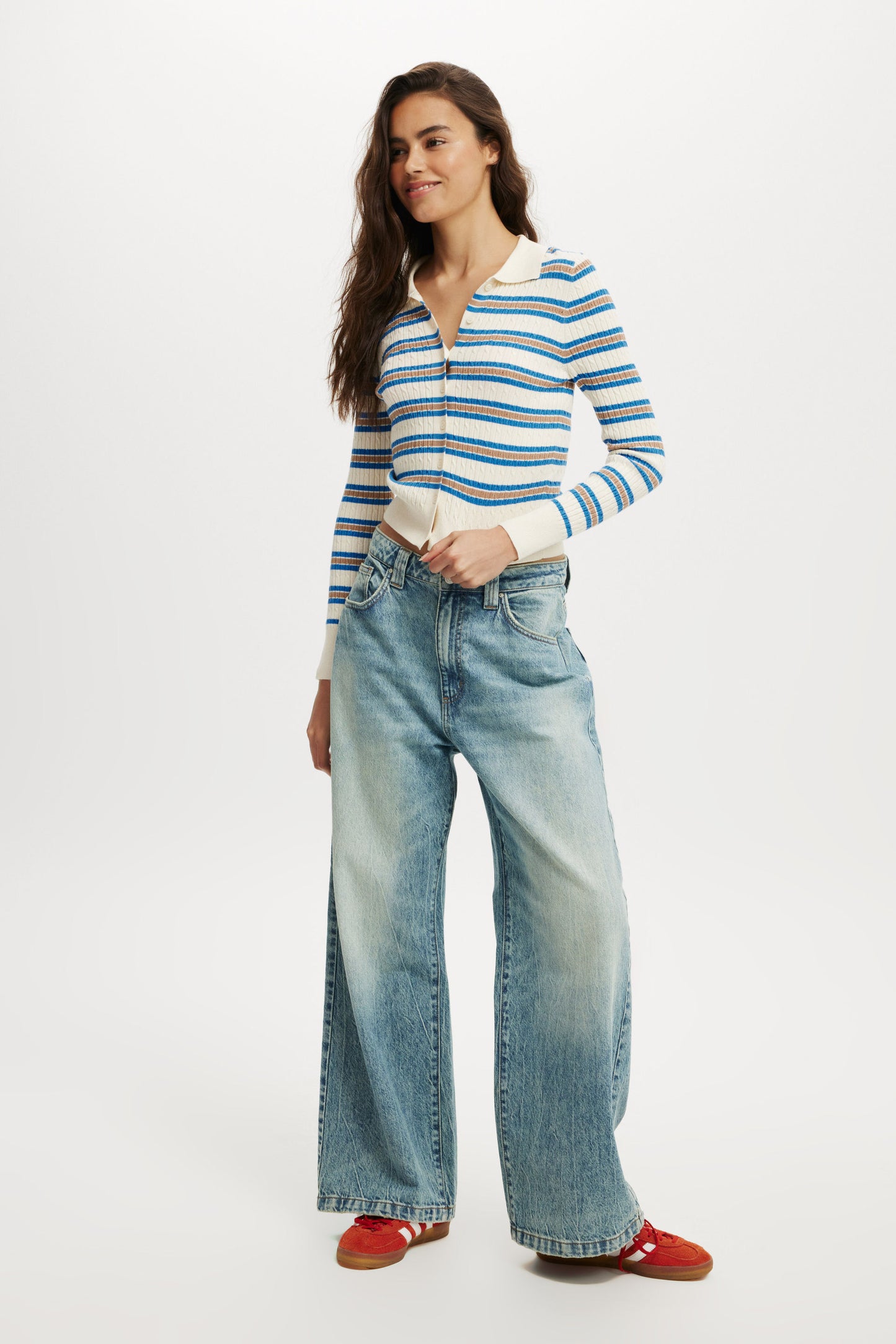 Preppy Button Through Polo