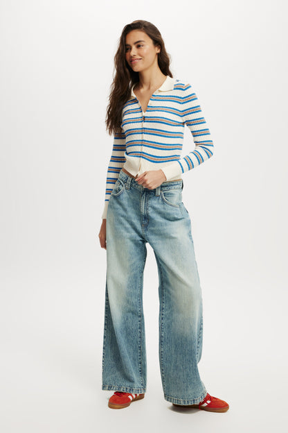 Preppy Button Through Polo