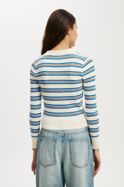 Preppy Button Through Polo