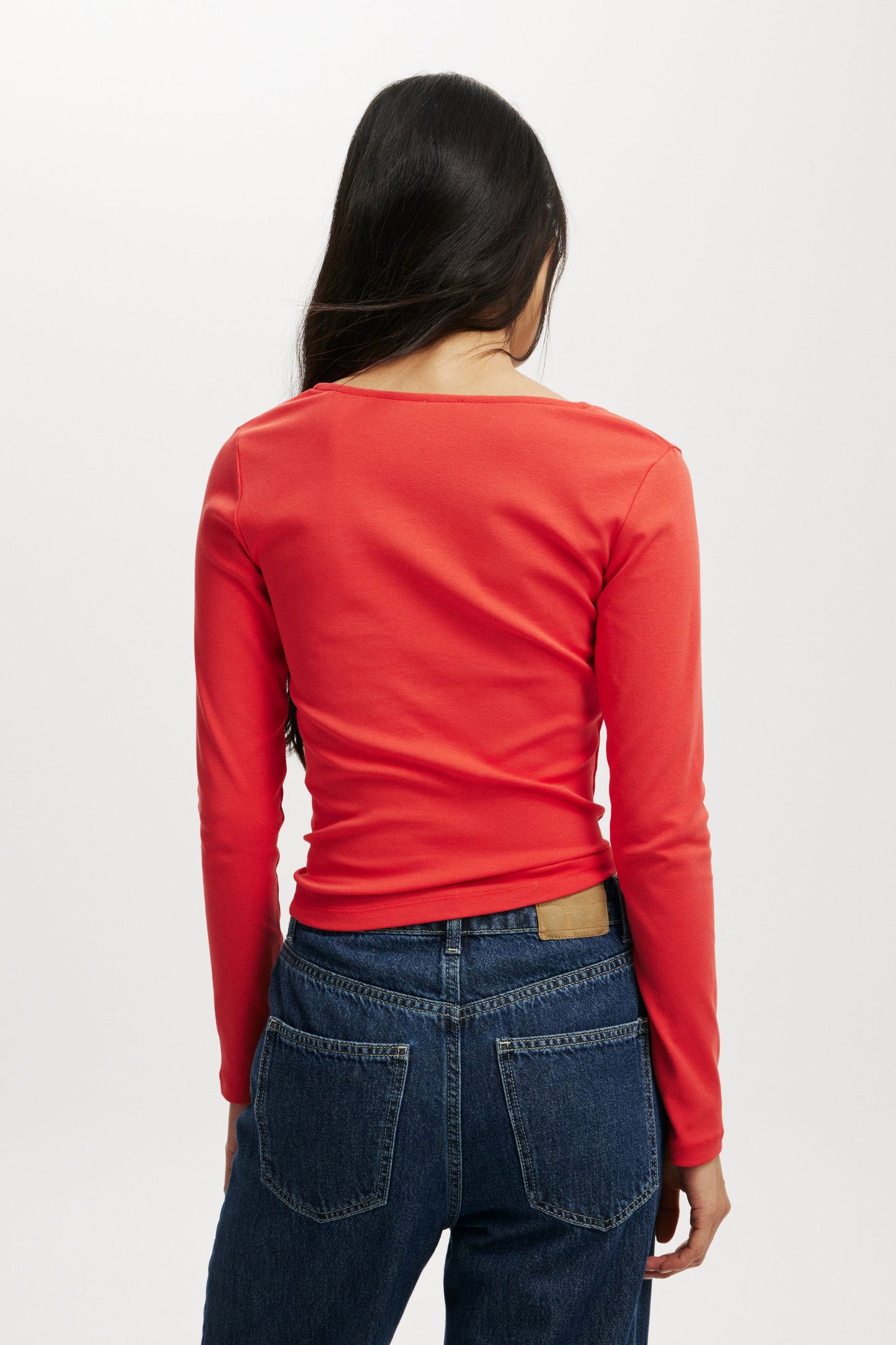 Sarah Rosette Square Neck Long Sleeve