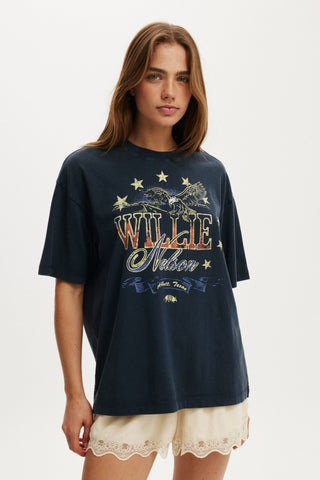 Willie Nelson Boxy Graphic Music Tee