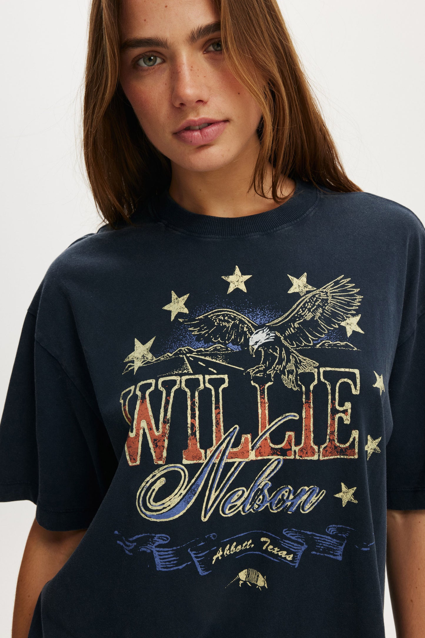 Willie Nelson Boxy Graphic Music Tee