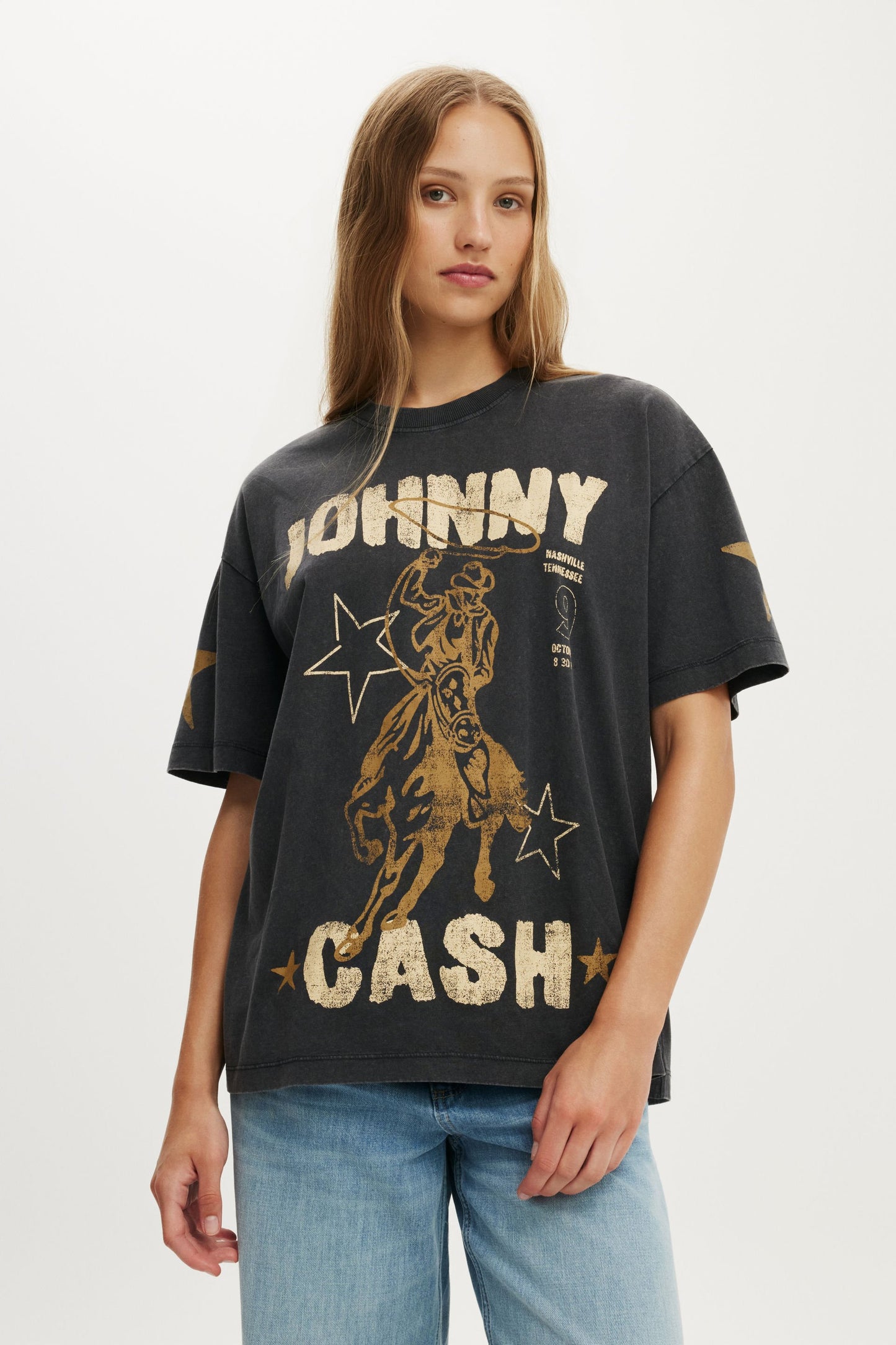 Johnny Cash Boxy Graphic Music Tee