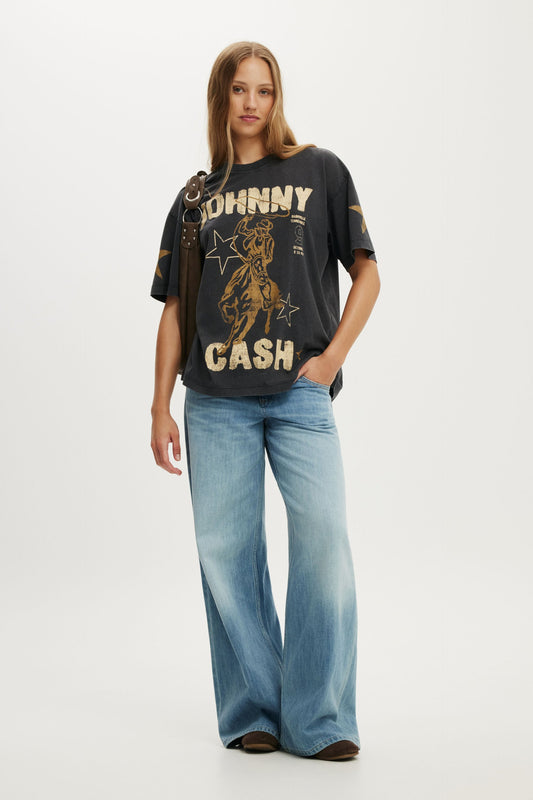 Johnny Cash Boxy Graphic Music Tee