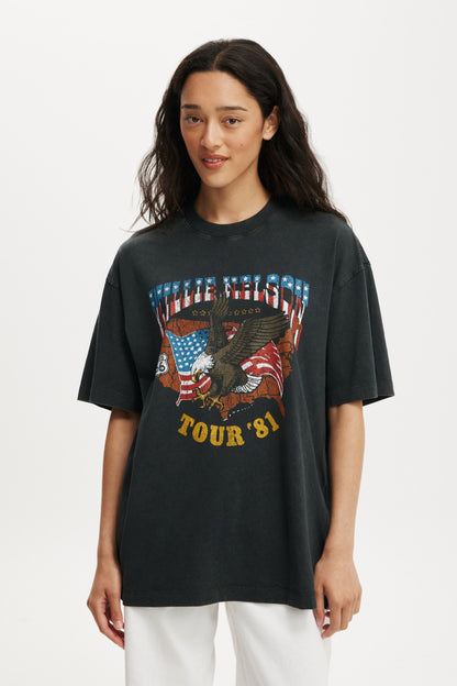 Willie Nelson Boxy Graphic Music Tee