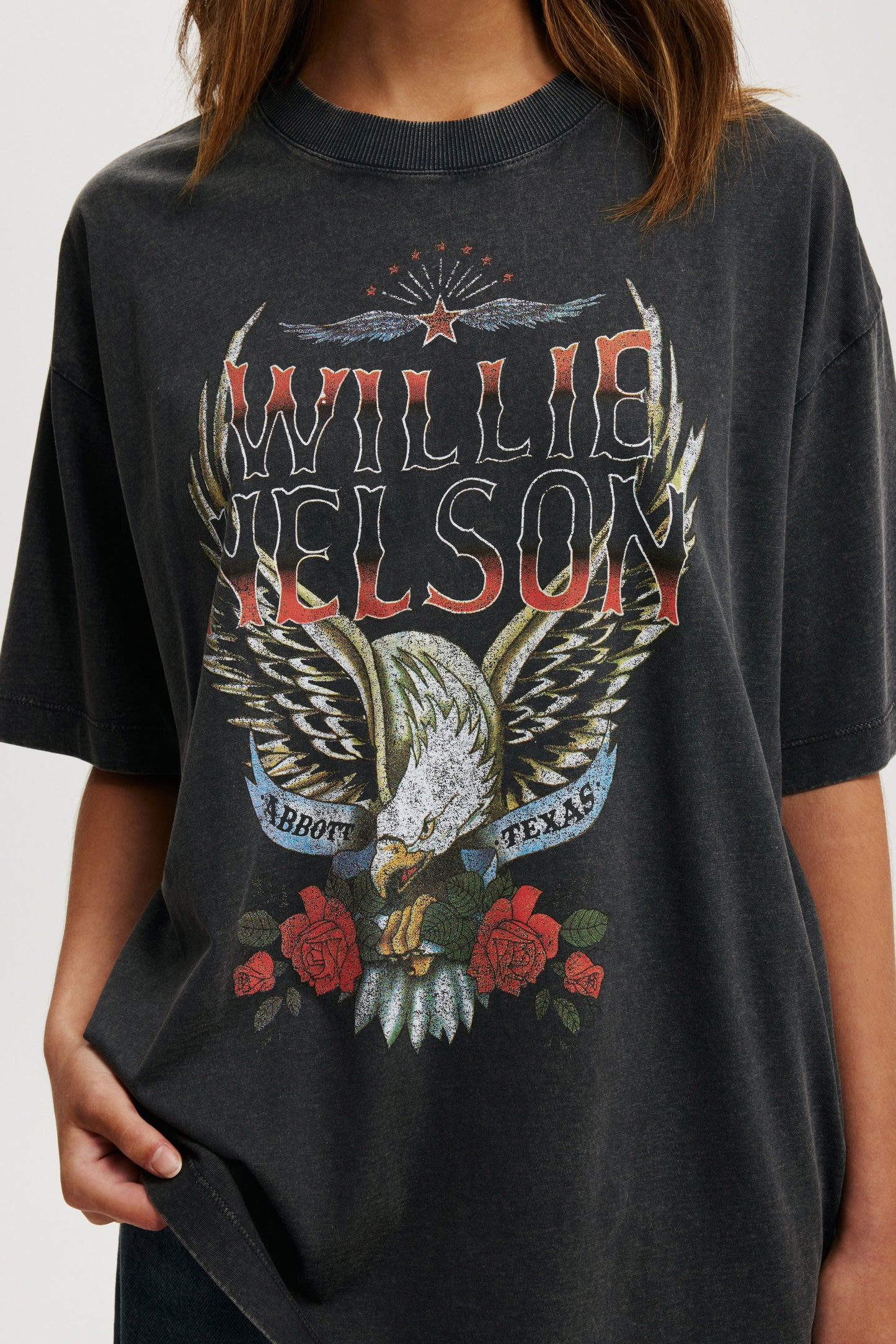 Willie Nelson Music Boxy Graphic Tee