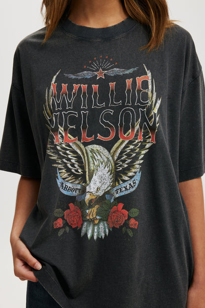Willie Nelson Music Boxy Graphic Tee
