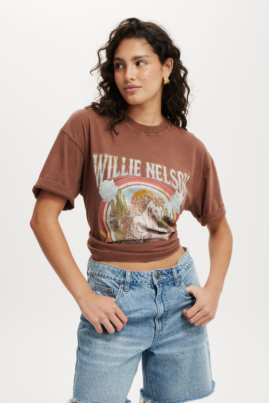 Willie Nelson Boxy Graphic Music Tee