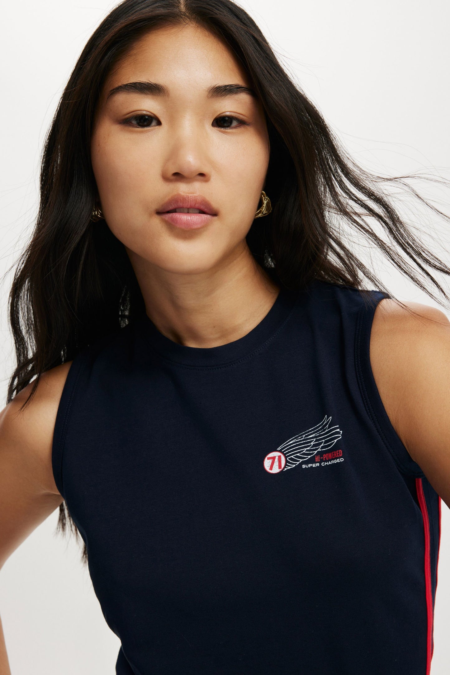 Fitted Graphic Longline Tank