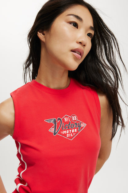 Fitted Graphic Longline Tank