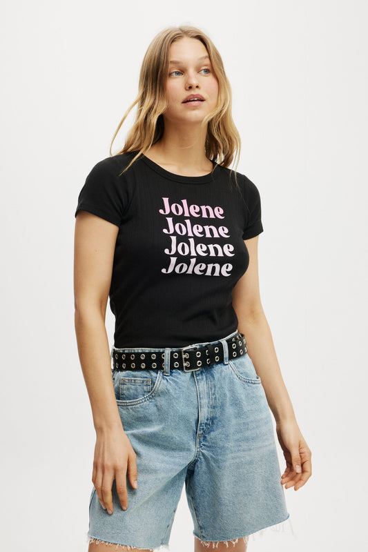 Dolly Parton Fitted Pointelle Longline Tee