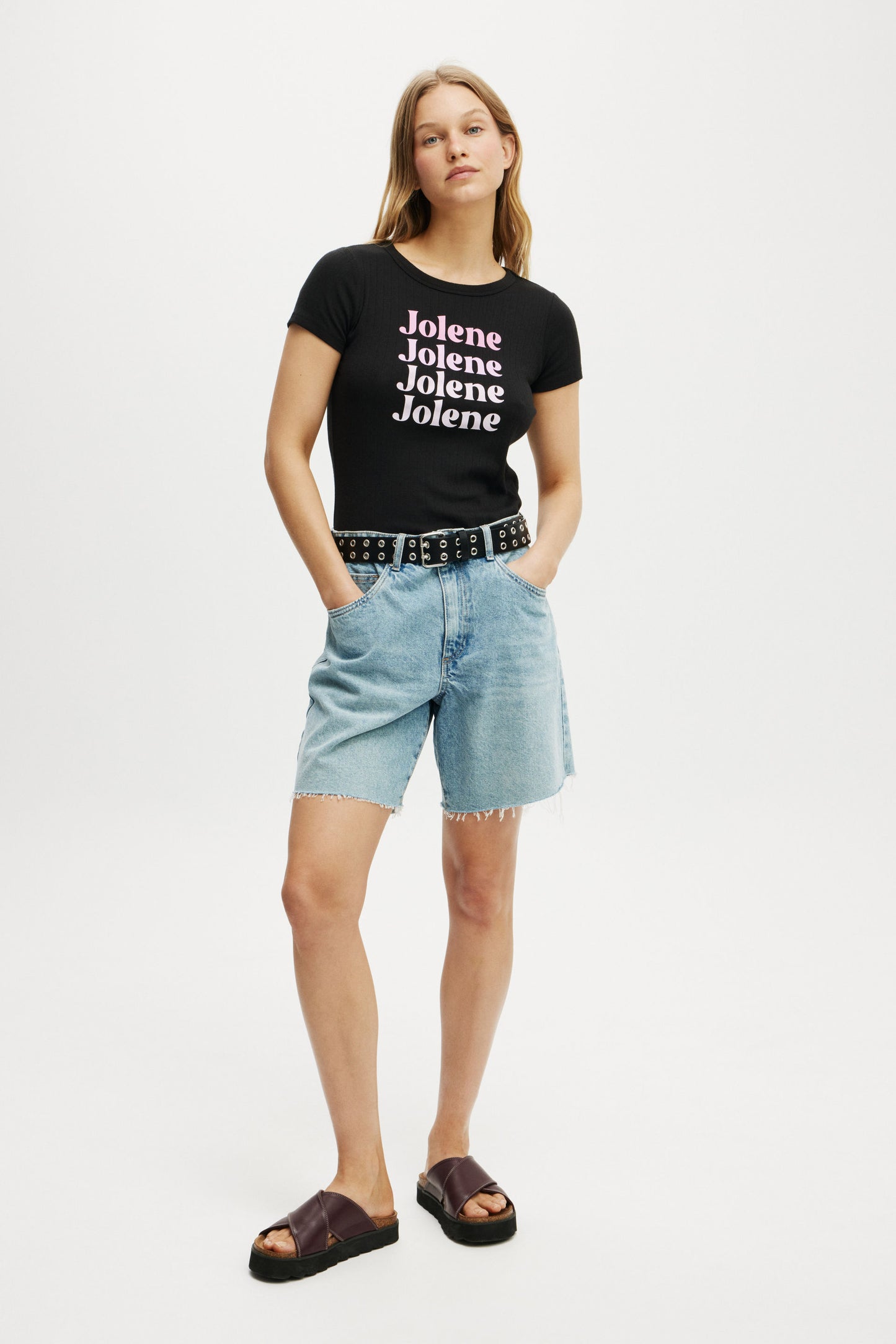 Dolly Parton Fitted Pointelle Longline Tee