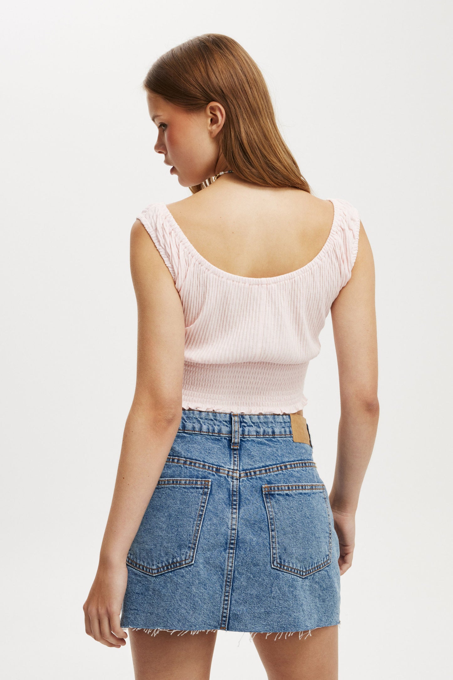 Chloe Shirred Short Sleeve Top