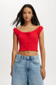 Chloe Shirred Short Sleeve Top