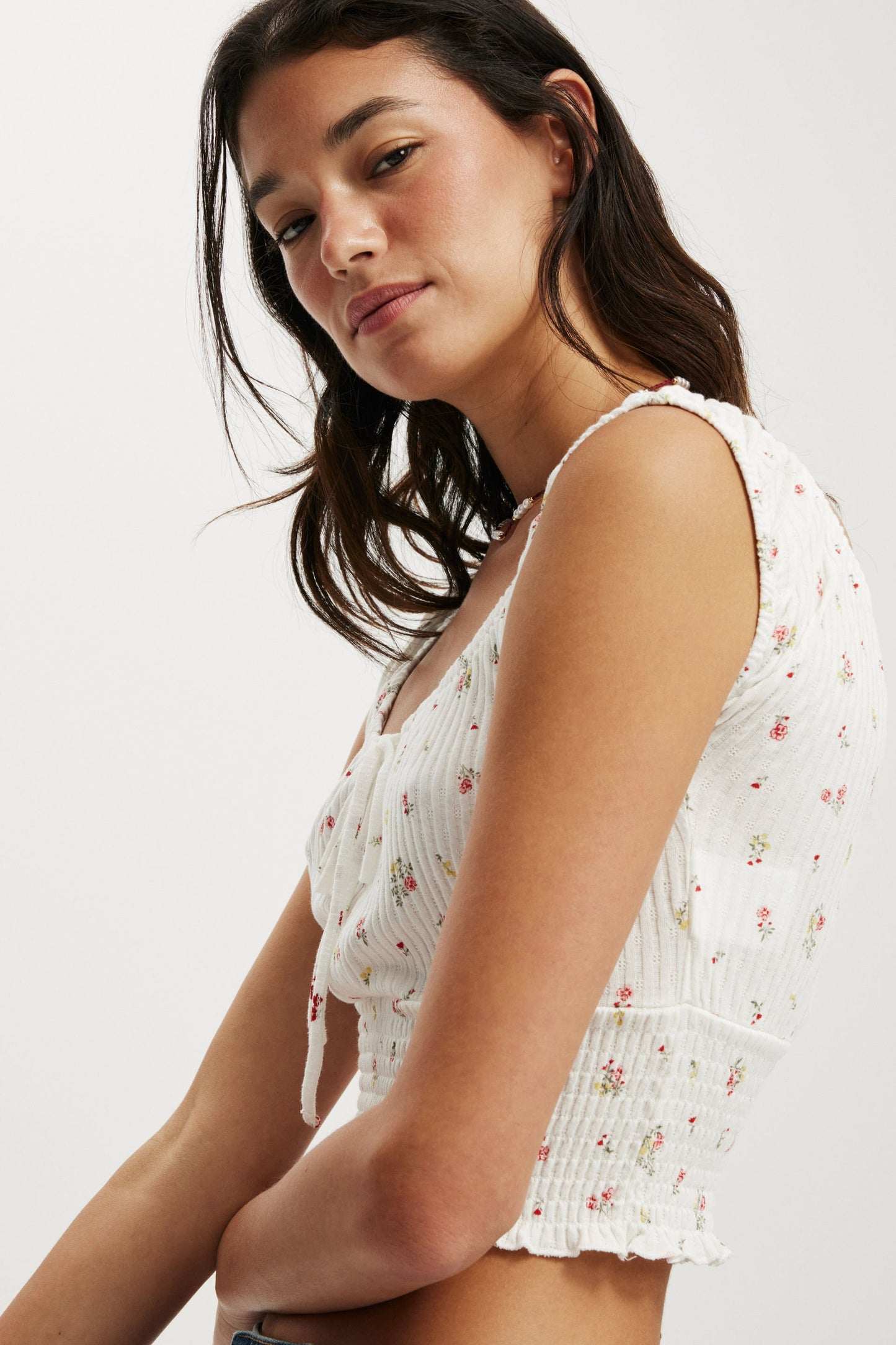 Chloe Shirred Short Sleeve Top
