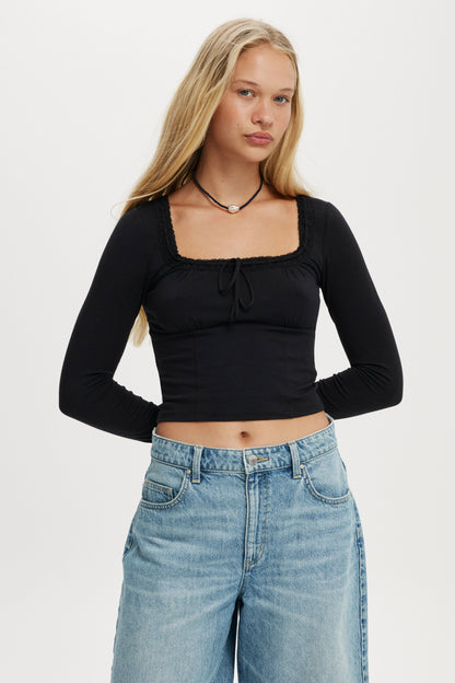 Annie Lace Tie Long Sleeve
