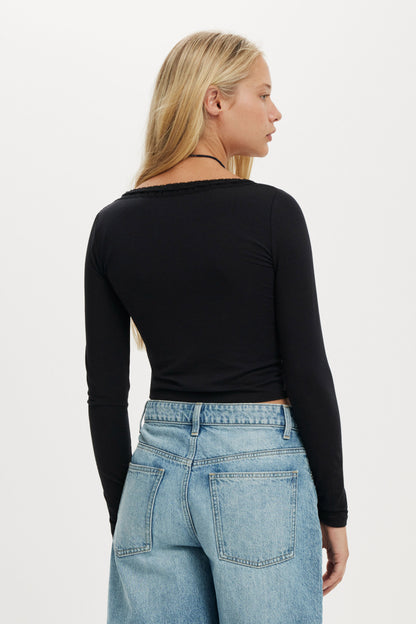 Annie Lace Tie Long Sleeve