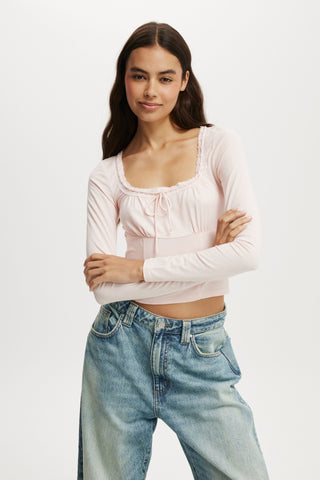 Annie Lace Tie Long Sleeve