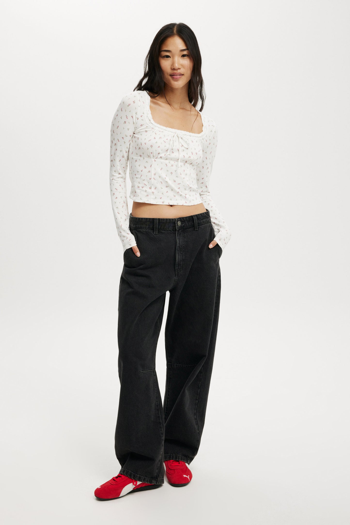Annie Lace Tie Long Sleeve